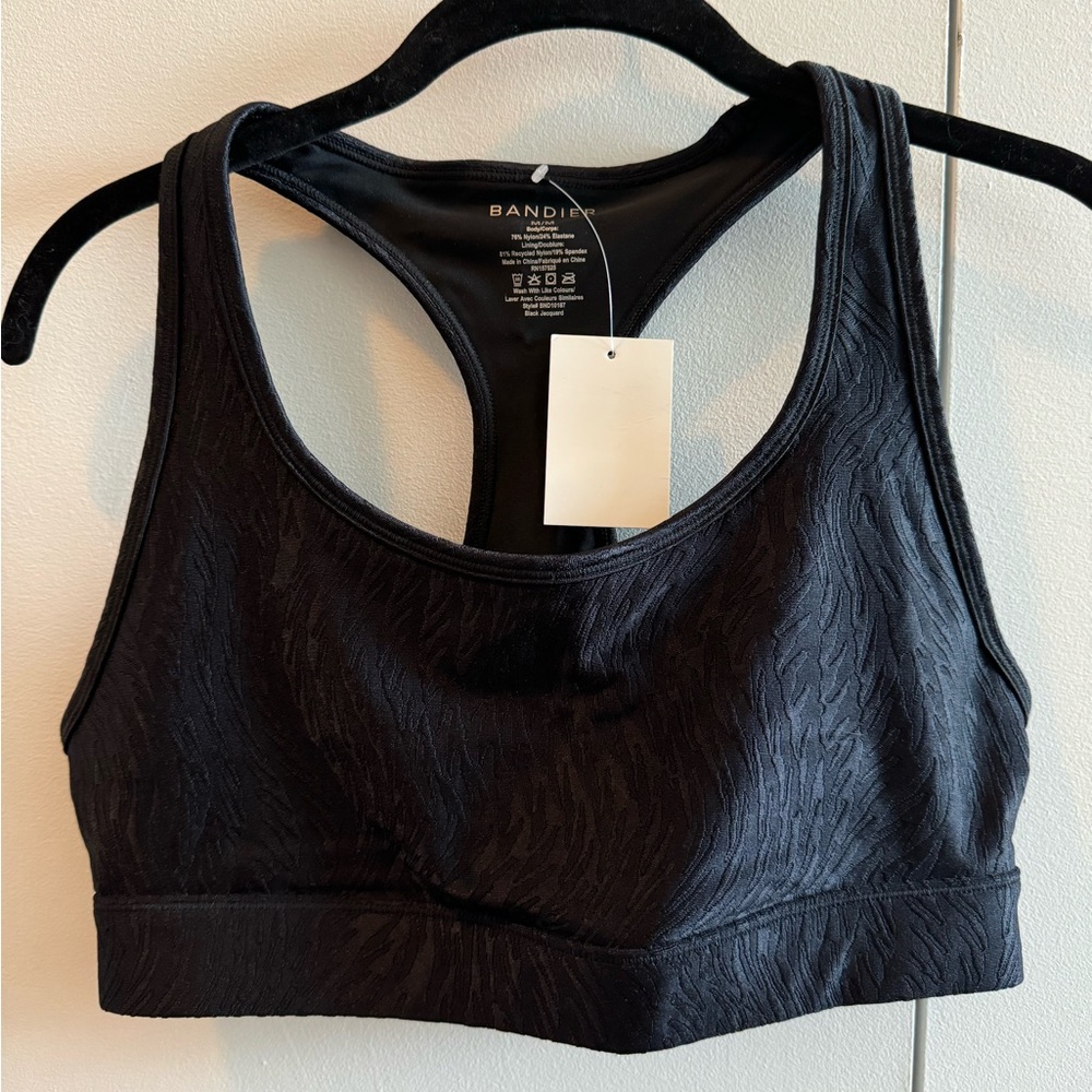 Bandier Center Stage Black Sports Bra